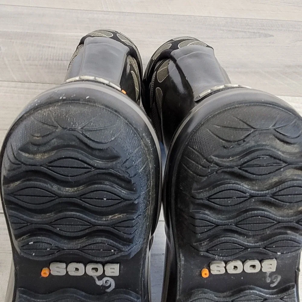 Bogs Plimsoll Leaf Neo-Tech Waterproof Boots Womens 6 Black Insulated –40 Winter